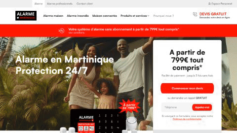 Site Vitrine pour Alarme Martinique