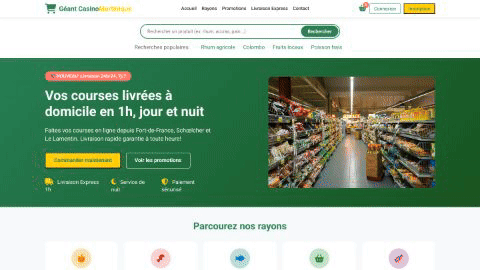 Site E-commerce pour Géant Casino Martinique